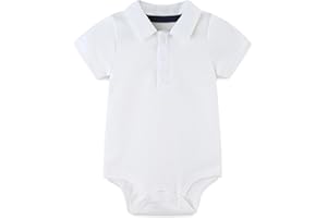FITFIFTH POD Baby Girl Collared Onsie Polo Bodysuit Boy Cotton Romper Short Sleeve 0~24M