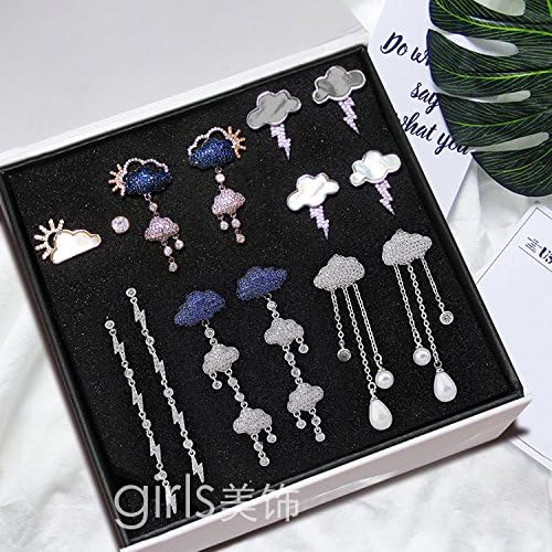 Ching Ji Europe early sunrise thunder rain cloud 925 silver earrings fashion weather earrings women girls shipping