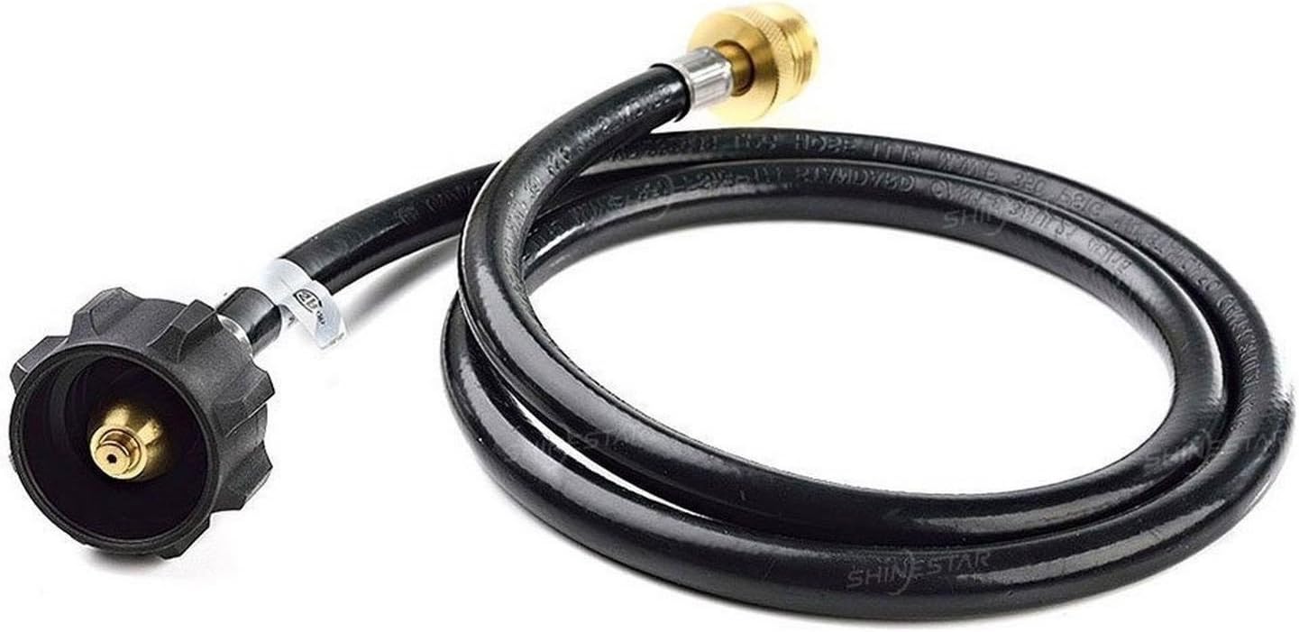Homejoys 4-Foot Hose Adapter Pressure Propane Extension Hose Bottle Tank Cylinder Adaptor Tank Connector to 1 LB Portable Camp Stove, Buddy Heater