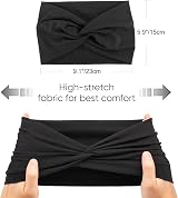 DRESHOW 4 Pack Turban Headbands Women Wide Vintage Knot Hair Bands Accessories view 6