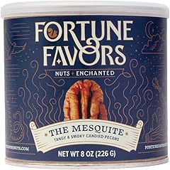 Fortune Favors Candied Pecans, Sweet and Salty Snack, Hand Crafted in Small Batches, USA-Grown (8oz, Mesquite)