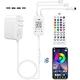 GXILEE LED Strip Controller-Bluetooth Led Controller with APP Control, Music Sync, 40 Key Wireless IR Remote Controller and Led Power Supply 12v 2A UL Listed for 12v 2835 5050 RGB LED Strip Lights