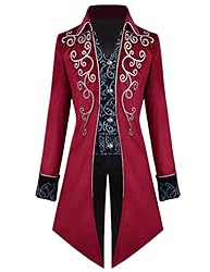Crubelon Men's Steampunk Vintage Tailcoat Jacket