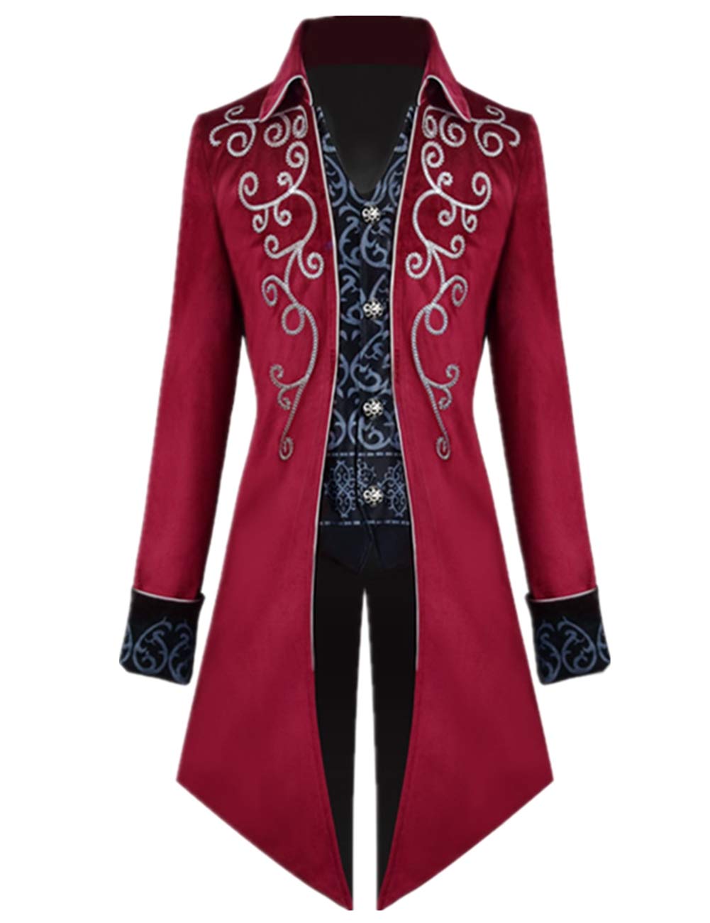 Crubelon Men's Steampunk Vintage Tailcoat Jacket