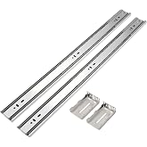 Gobrico 22 Inch Rear/Side Mount Drawer Slides, Ball Bearing Soft Close Drawer Slides Glides with Brackets, Full Extension Heavy Duty Drawer Glides and Runners 10 Pairs