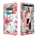 Galaxy Note 8 Case,CASY MALL 3-Layers Heavy Duty Hybrid Full-Body Protect Case for Samsung Galaxy Note 8 2017 Release Flower