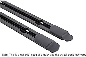 RHINO RACK Rhino-Rack 47" Aluminum Tracks Compatible with Toyota Tacoma Double Cab 2005-2022, Includes Hardware & End Caps, Black (RTS547)