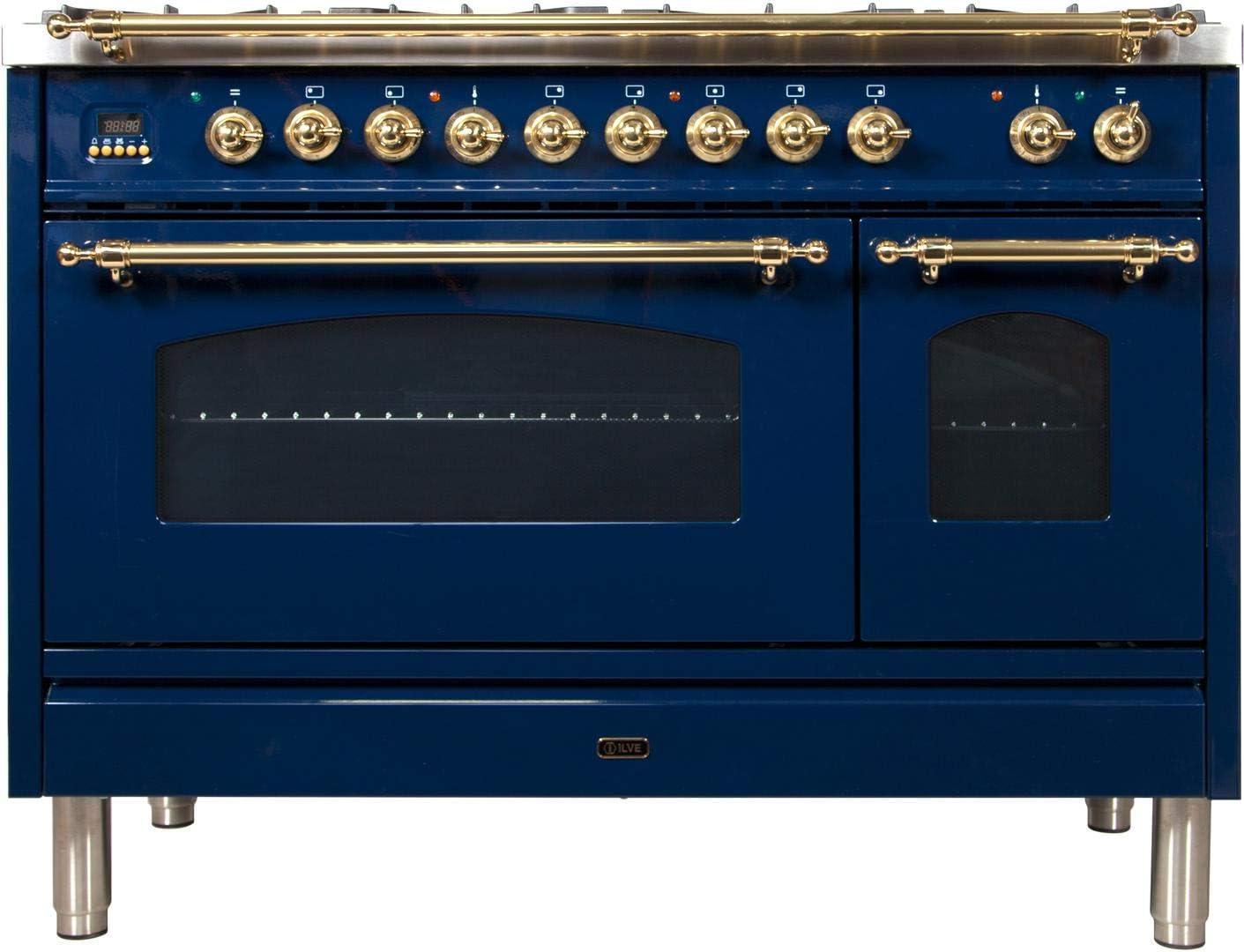 Natural Gas Total Oven Capacity in Blue Ilve UPN76DMPBL Nostalgie
