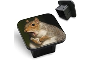 Tnomchey Squirrel Trailer Hitch Plug Cover Cute Grey Squirrel Yawning Funny Face Animal Humour Rubber Receiver Tube Hitch Plug Tow Tube Base Protection Accessory Fits Most Car Models