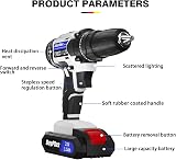 Qimu 21V Cordless Drill Set 2 Batteries 26Pcs Bits Kit Box LED Light view 7