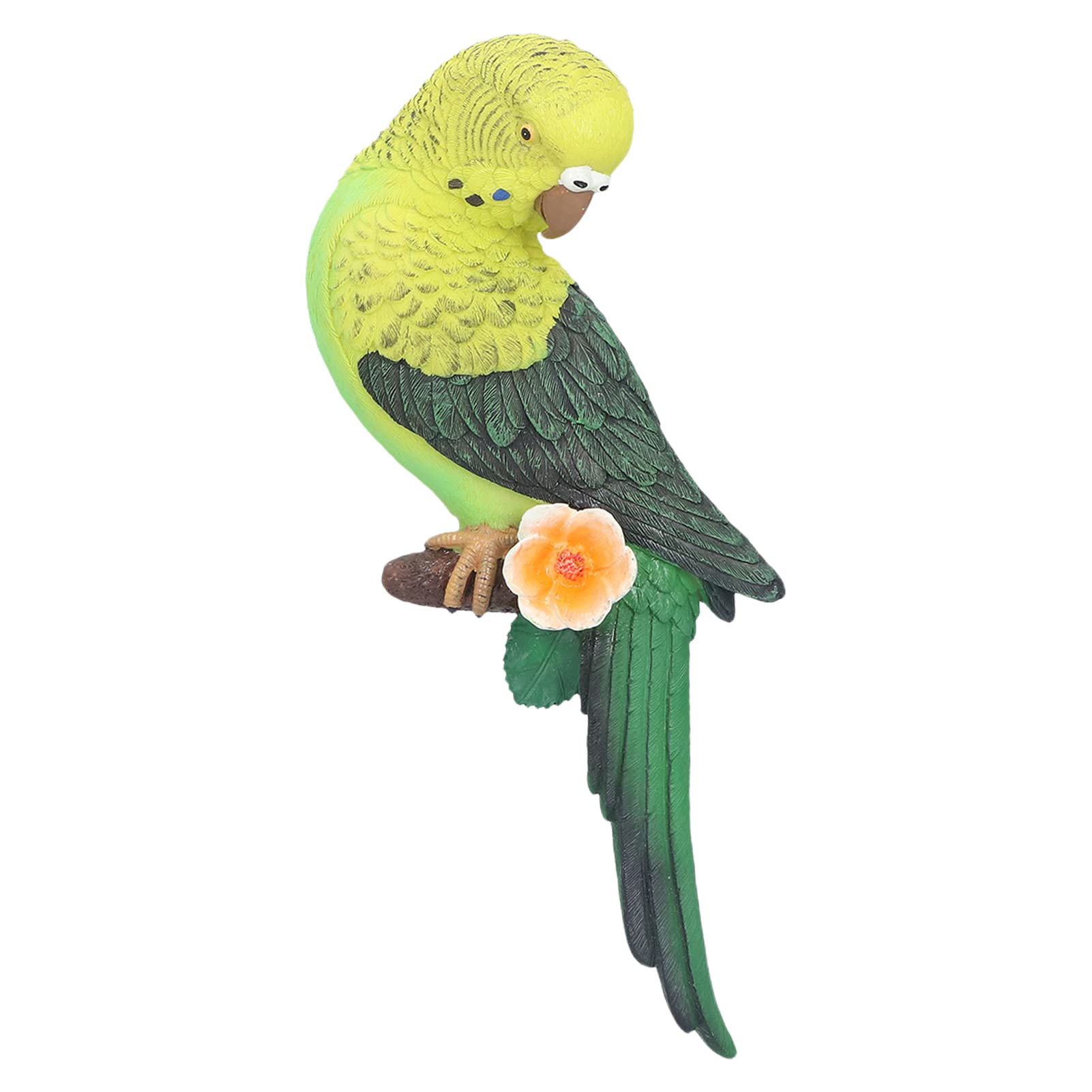 Hapivida Resin Parrots Statue, Exquisite Green Parrots Wall Sculpture for Garden Patio Decoration, 30cm, Synthetic Resin, Bird Lawn Figurine for Home and Garden