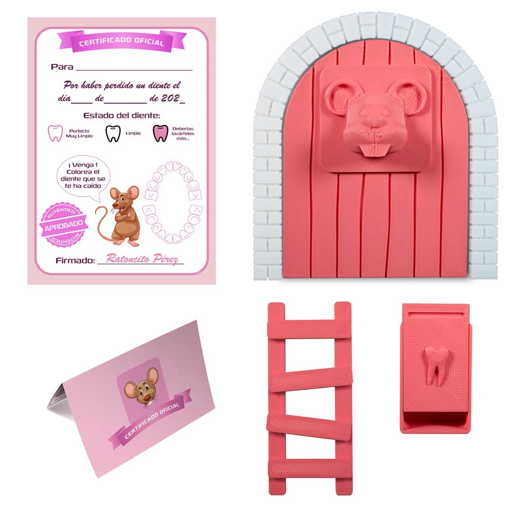 Myfuturshop® Magic Door, Teeth Box, Ladder, 4 Clean Tooth Certificates, Original Gift for Boys and Girls, Dark Brown