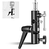 NEEWER Camera Flash Bracket H-Type Mount with Umbrella Softbox Holder, 180° Swivel Adjustable Metal Light Stand Adapter with