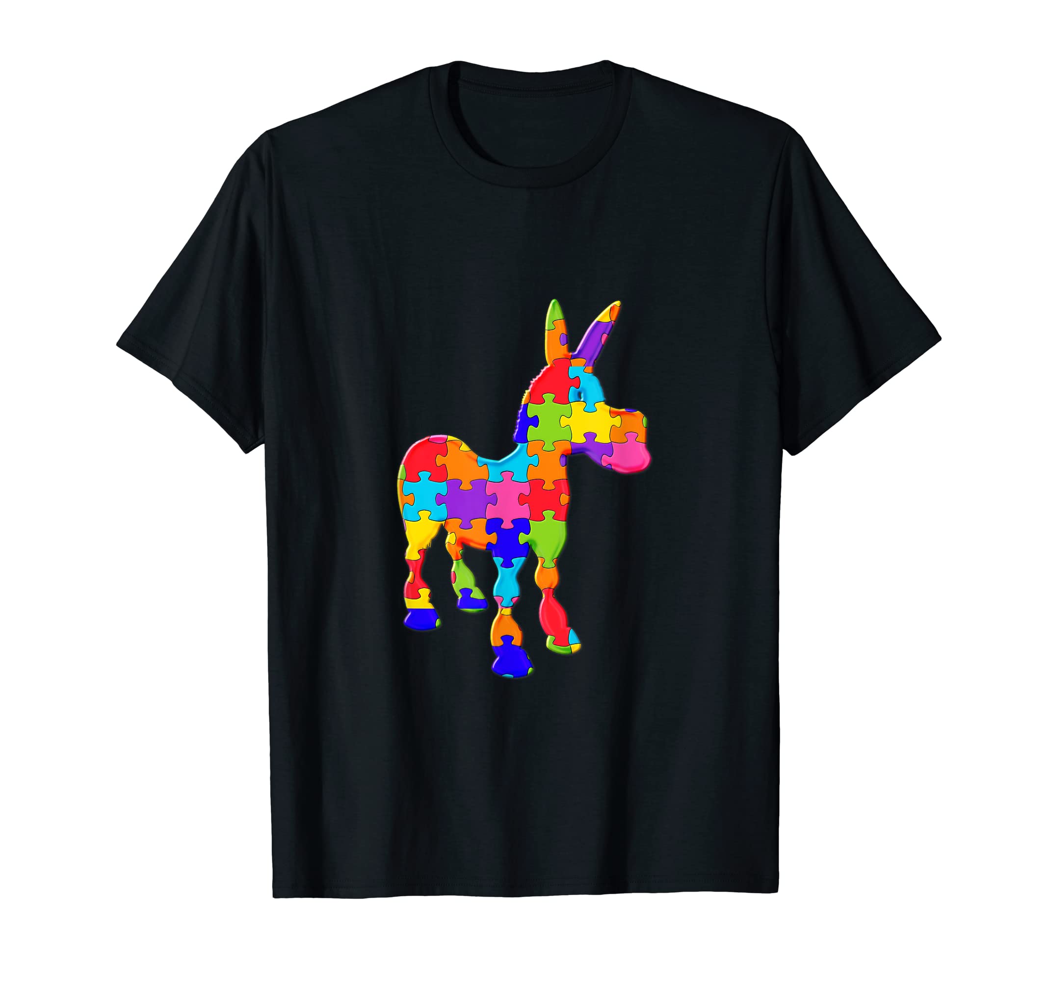 Donkey Animal Jigsaw Autism Puzzle T-Shirt