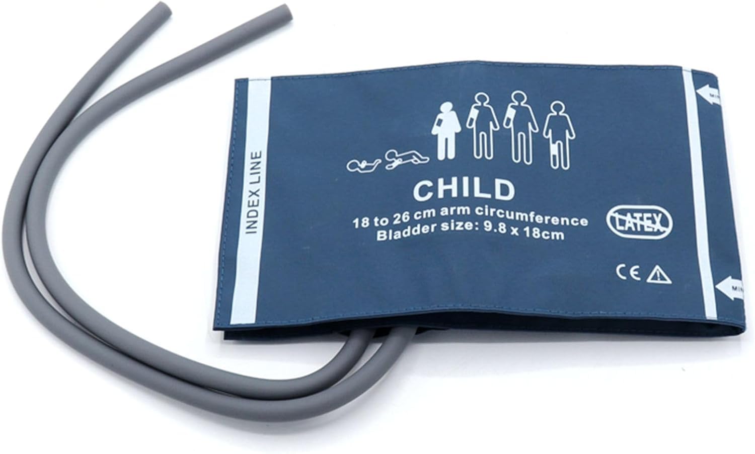 Universal NIBP Cuff for PediatricChild, 18-26 cm Double Tube Reusable PU Replacement Blood Pressure Cuff, No Connector