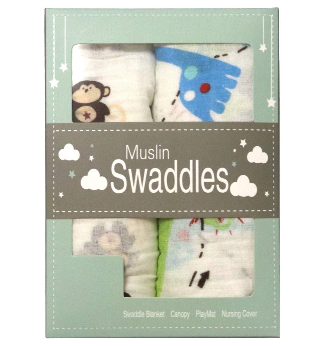 Happy Baby Cotton Muslin Blankets for Infants and Toddlers (Set of 2)