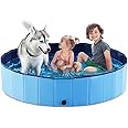 Jasonwell Foldable Dog Pet Bath Pool Collapsible Dog Pet Pool Bathing Tub Kiddie Pool Doggie Wading Pool for Puppy Small Medium Large Dogs Cats and Kids 55.1" Blue