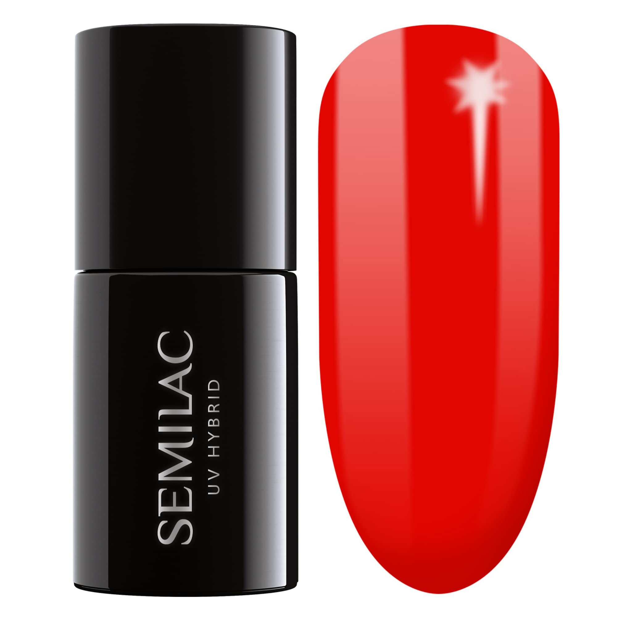 SEMILAC Gel Nail Polish 317 Neon Red - Full Coverage Gel Polish - Soak Off Easy To Use LED/UV Nail Lamp - Long Lasting Manicure and Pedicure up to 3 weeks
