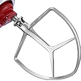 Gdrtwwh Stainless Steel Flat Beater Attachment for KitchenAid 7 Quart Bowl Lift Stand Mixer,Replacement Parts Bread Hook, Dis