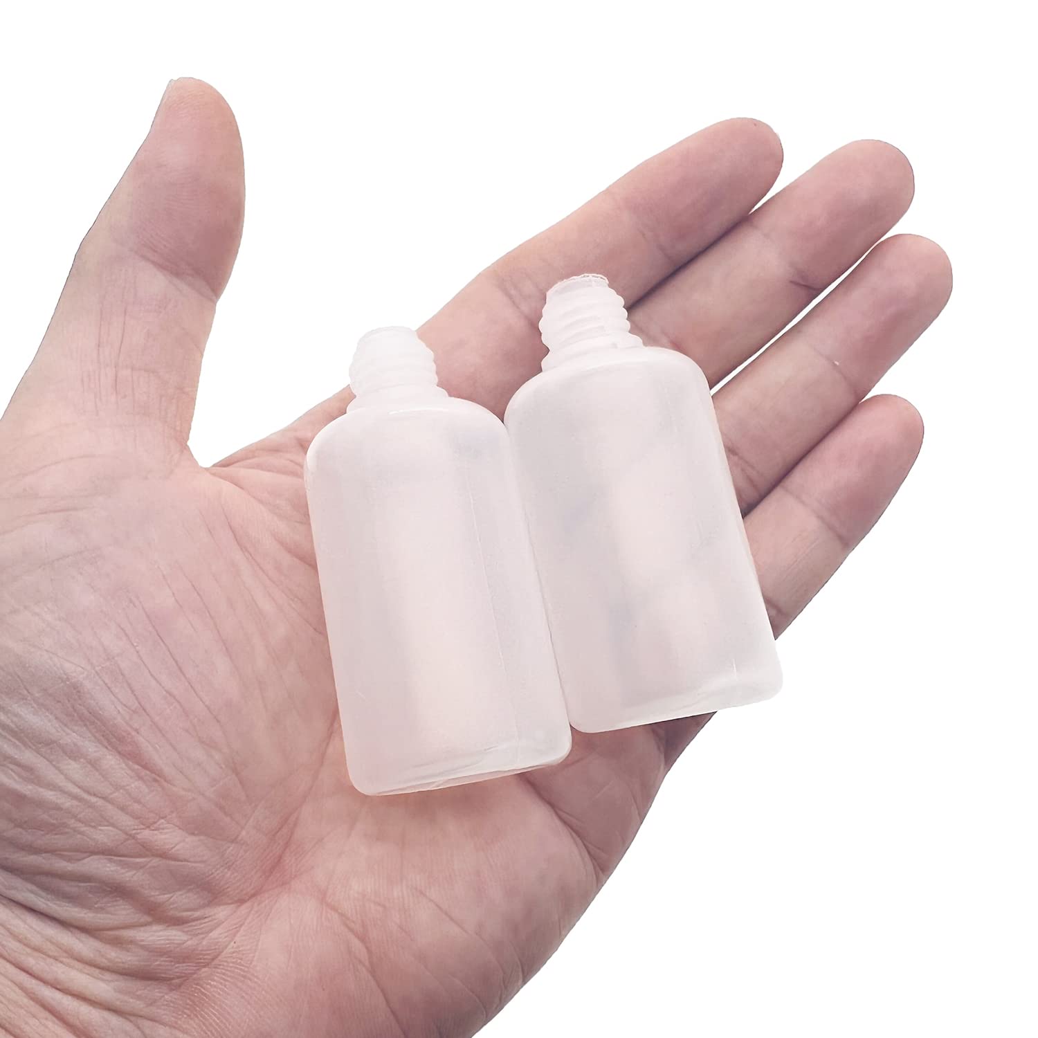 12 Pcs Precision Tip Applicator Bottles, 1 Ounce Translucent Glue Bottles, with 2 Mini Funnel for Paper Quilling DIY Craft, White Lids