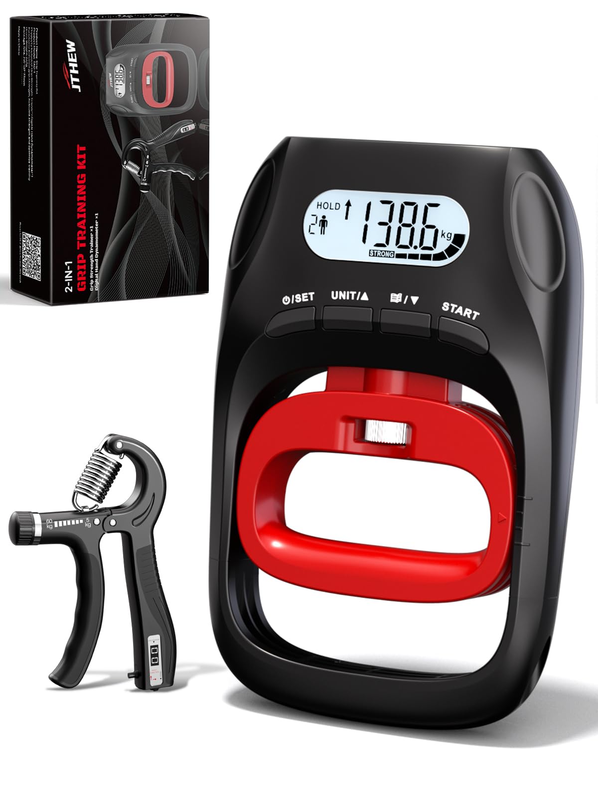 Photo 1 of Grip Strength Tester Trainer - Electronic Hand Dynamometer of 400lbs/180kg & Grip strengthener with Adjustable Resistance for Sport