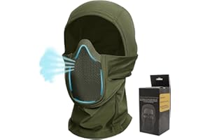 Qavctw Tactical Balaclava Mask Full Face Airsoft Mask with Mesh Mouth Guard Lightweight Breathable for Airsoft Motorcycle Snowboarding Outdoor Sports