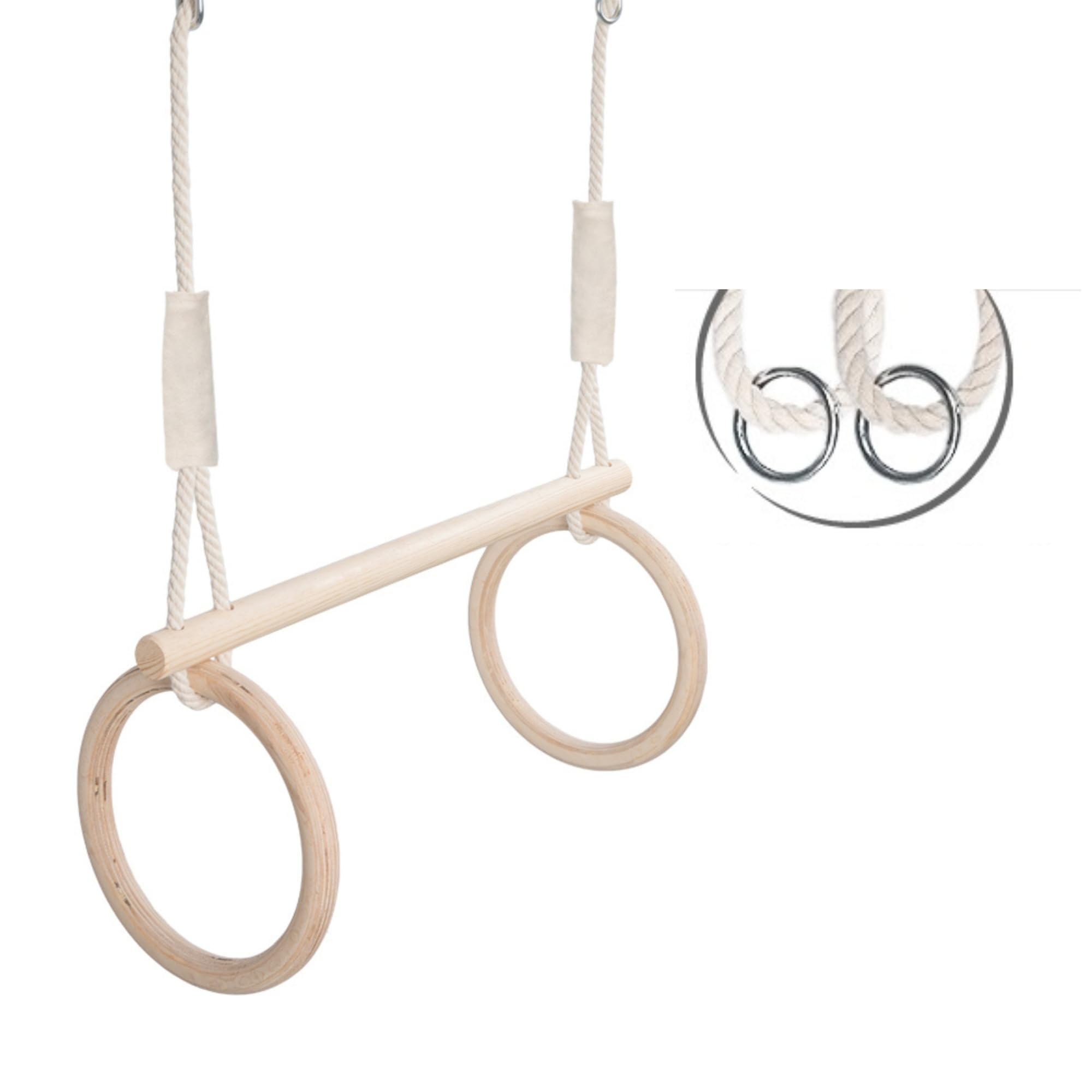 MAMOI® Trapeze bar baby swing, Indoor gymnastic rings, Monkey bars gorilla gym, Gymnastics pull up equipment for kids, Olympic rings and swings for calisthenics