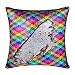 smiry Colorful Magic Mermaid Pillow Cover Reversible Sequins Color Changing Pillow Case Bling Bling Sequins Cushion Cover Gift for Kids Funny Home Decoration