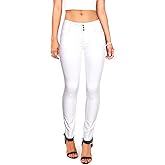 Wax Women's Juniors Body Flattering Mid Rise Skinny Jeans White 3
