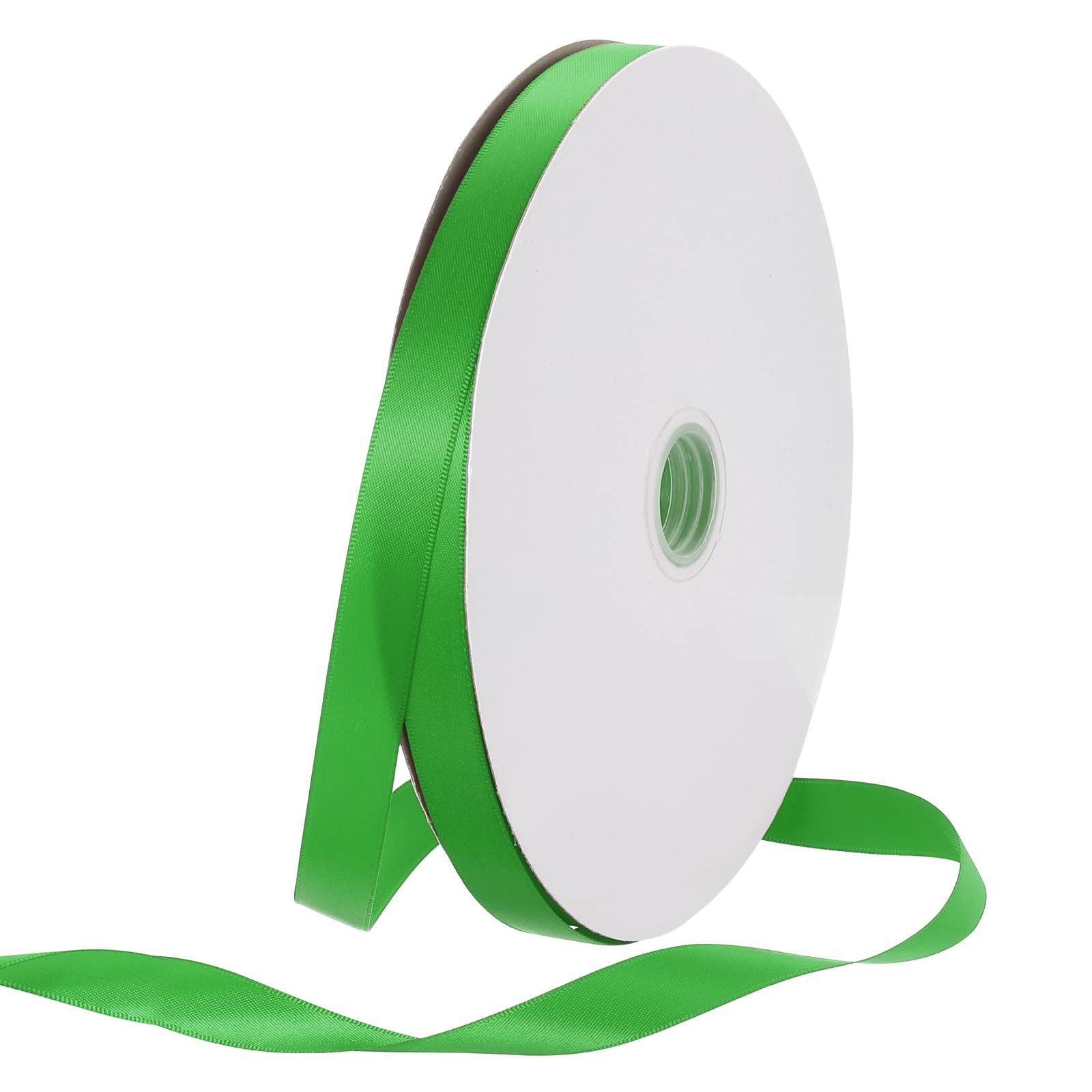 Rebower 15mm Satin Ribbon 46m Thick Double Face Grosgrain Silk Ribbon, [for Gift Wrapping, Hair Bows, Wedding, Cake, Flower] - 50 Yard/150ft/ Green