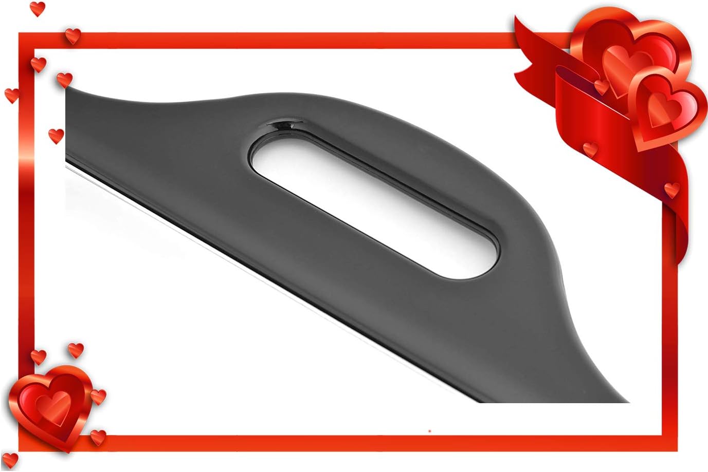 Mirrorvana X-Large Barber Hand Mirror with Double Comfy Grip Twin Handles - Black (14" x 8.5"): Furniture & Decor