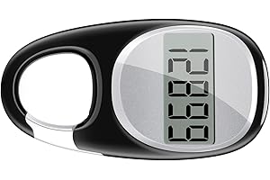 TAZUZFLA Simple Pedometer for Walking, Accurate Step Tracker with Carabiner, 3D Step Counter for Men Women Kids Seniors