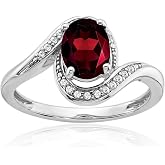 IceCarats 14K White Gold Garnet Diamond Crossover Bypass Statement Ring