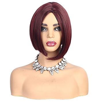 Amazon Com Black Bob Style Synthetic Wigs For Women Short Length