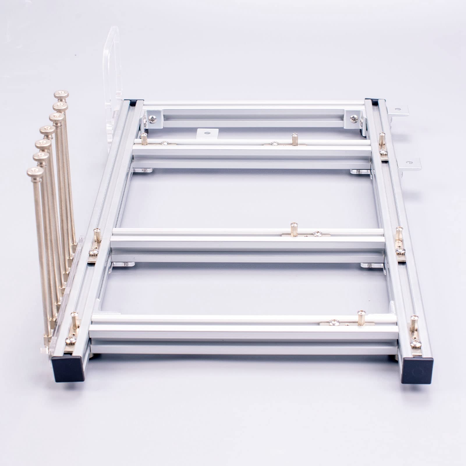 PUSOKEI ATX Computer Open Case Bracket, DIY Computer Motherboard Case Rack Support 4 PCI Slot, PC Open Frame Test Bench Aluminum DIY Bare Frame, Good Heat Dissipation(Silver)