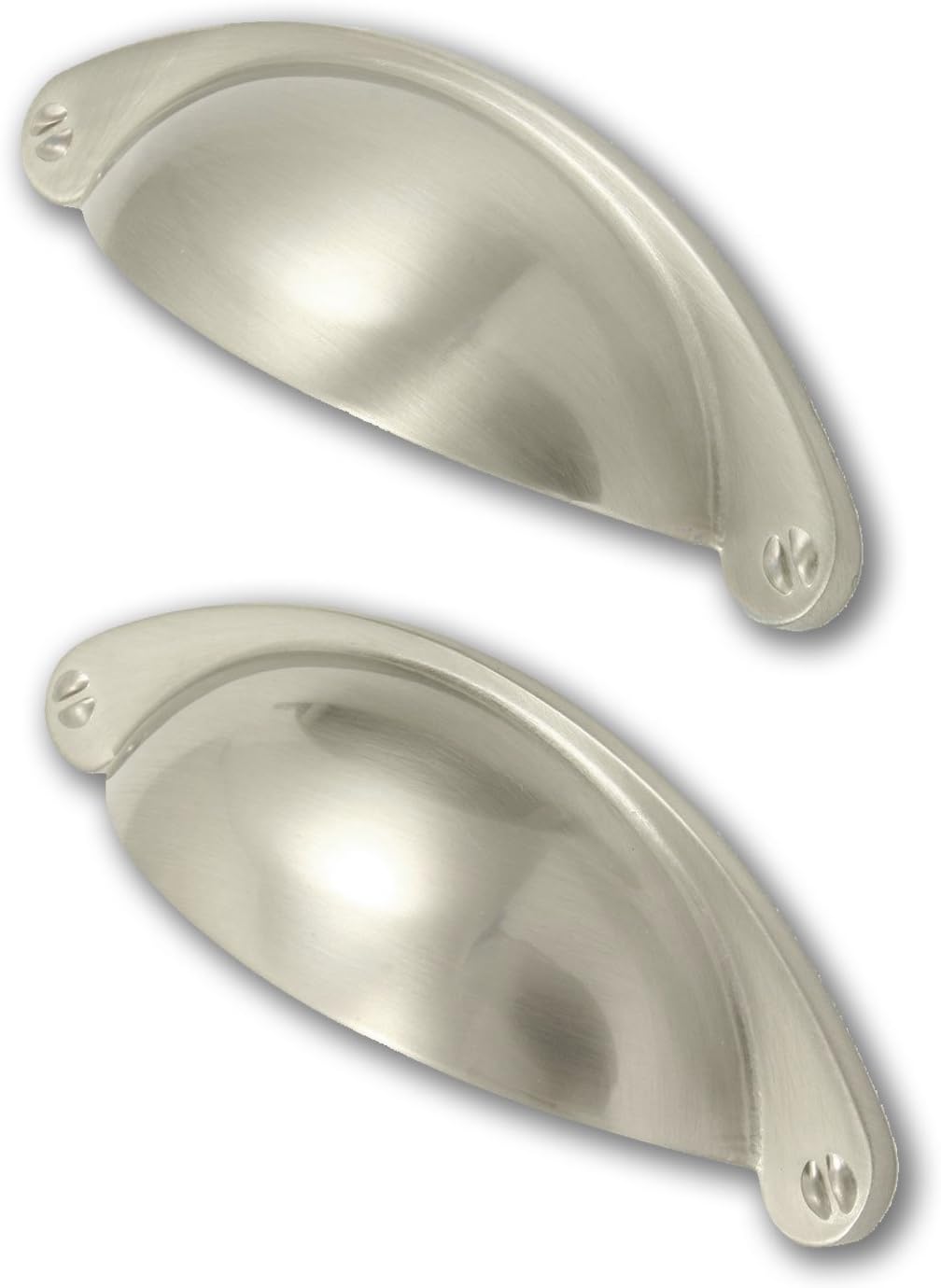 BSM Marketing Shaker Style Cup Handles Brushed Nickel 105mm Pack of 2, Medium