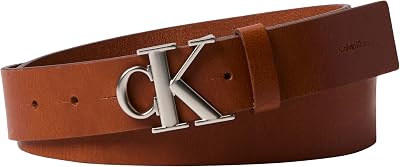 Herren Gürtel Buckle Smooth mit Monogramm-Schnalle, Braun (Ck Cognac/Pewter), 105 cm