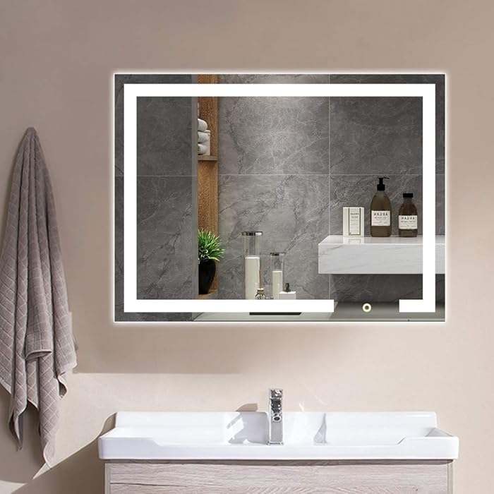 Buy Vanity Lighted Mirror 32x24 Inches LED Large Makeup Dimmable with