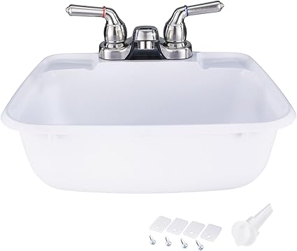 Amazon Com Rv Rectangle Bathroom Sink White W Brushed Nickel