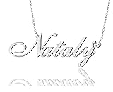 AOLO Nataly Heart Name Necklace Silver Stainless
