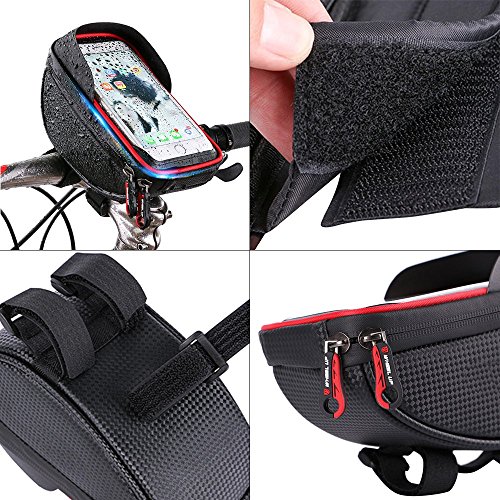 Bike Phone Bag for iPhone Samsung Galaxy 6.0 Inch Multifunctional Sensitive Waterproof Touch Screen for Android and iOS Phones Great for Outdoor Biking Sports & Mountain Bike