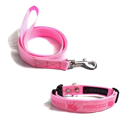 pink princess dog collar