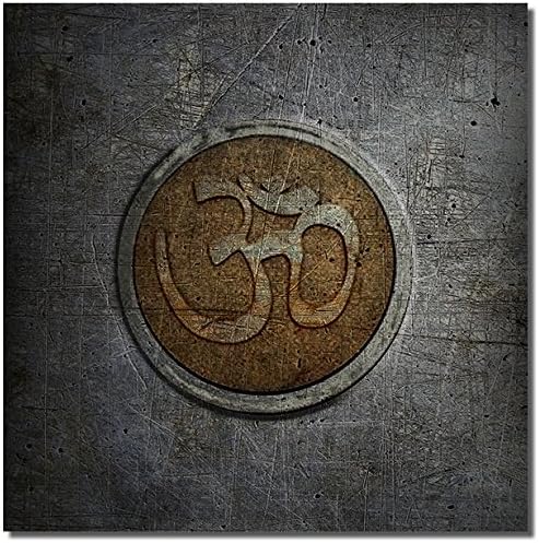 Ohm Sign On Metallic Distressed Background Printed on Metal Sheet 12 by 12