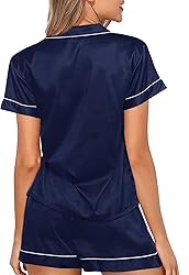 WJing Yi Jia Womens Pajama Sets XS-4XL Silk Satin