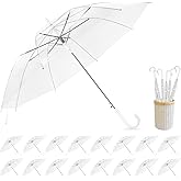 Profasion Clear Wedding Umbrellas Bulk, High-Visibility Transparent Rain Umbrella, Firm and Durable, Easy Operation, Large Clear Umbrella for Wedding Bride Groom Photography Golf Outdoor
