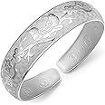 Abiotp 925 Sterling Silver Cuff Bangle Bracelets Adjustable Jewelry Fashion Simple Open Bangles Cuff Jewelry for Women Mom Wife Mothers Day Valentine Gift
