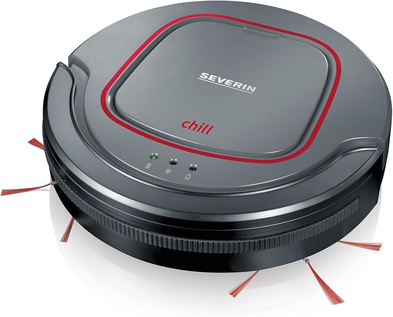 Saugroboter "chill®", leistungsstarker Staubsauger Roboter für Hartböden und kurzflorige Teppiche, extra flacher Putzroboter mit Treppenstufenerkennung, platingrau, RB 7025