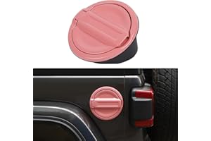 SQQP for JL Fuel Filler Door Gas Tank Cap Cover Fit for 2018-2025 Jeep Wrangler JL & Unlimited Sport Rubicon Sahara 2/4 Door, Aluminum Fuel Door Exterior Accessories(Pink)