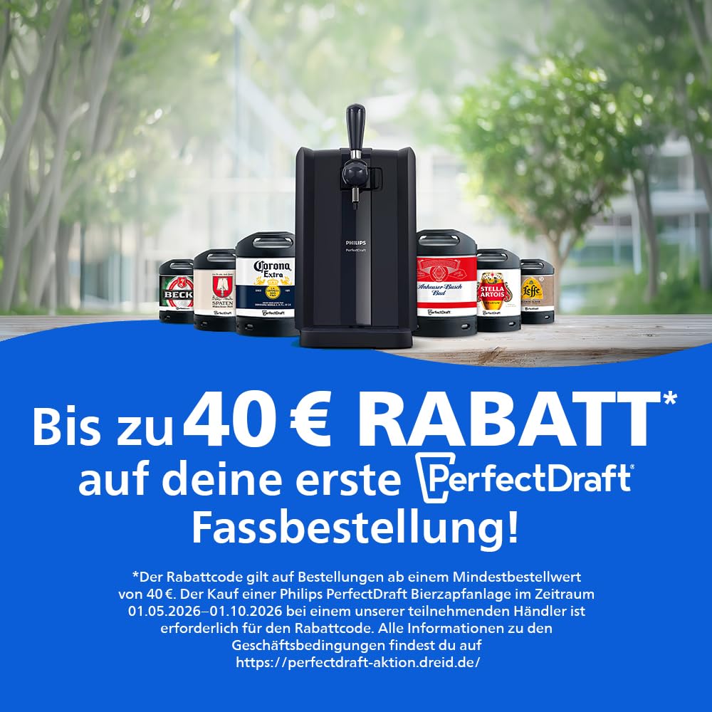 Philips PerfectDraft Bierzapfanlage für zu Hause, 6 l, Frisches, 3° Grad Kaltes Bier für 30 Tage mit LED-Anzeigen (HD3760/90) 2