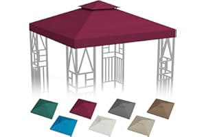 ERFEI Gazebo Canopy Replacement 118"x118" Outdoor Canopy Shelter for Smaller 10x10ft Top Double Tiered Canopy Cover